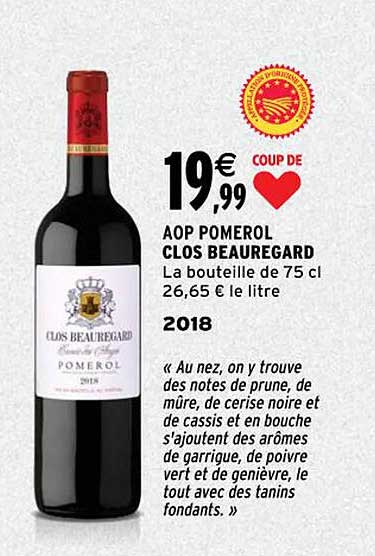 aop pomerol clos beauregard 2018