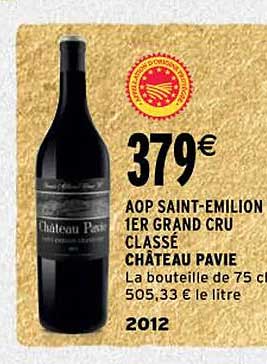 aop saint-émilion 1er grand cru classé château pavie 2012