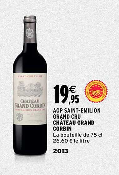aop saint-émilion grand cru château grand corbin 2013