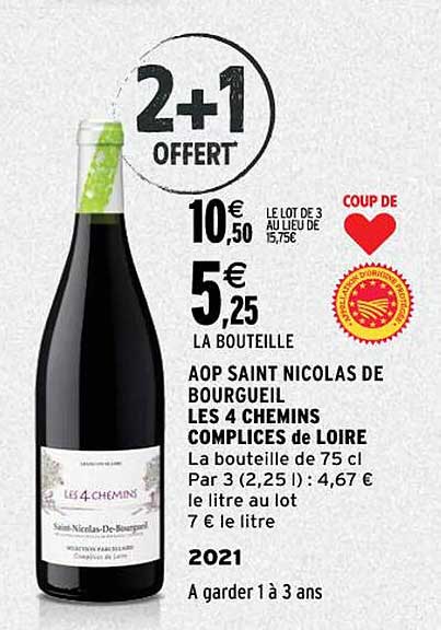 aop saint nicolas de bourgueil les 4 chemins complices de loire 2021