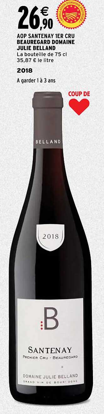 aop santenay 1er cru beauregard domaine julie belland 2018