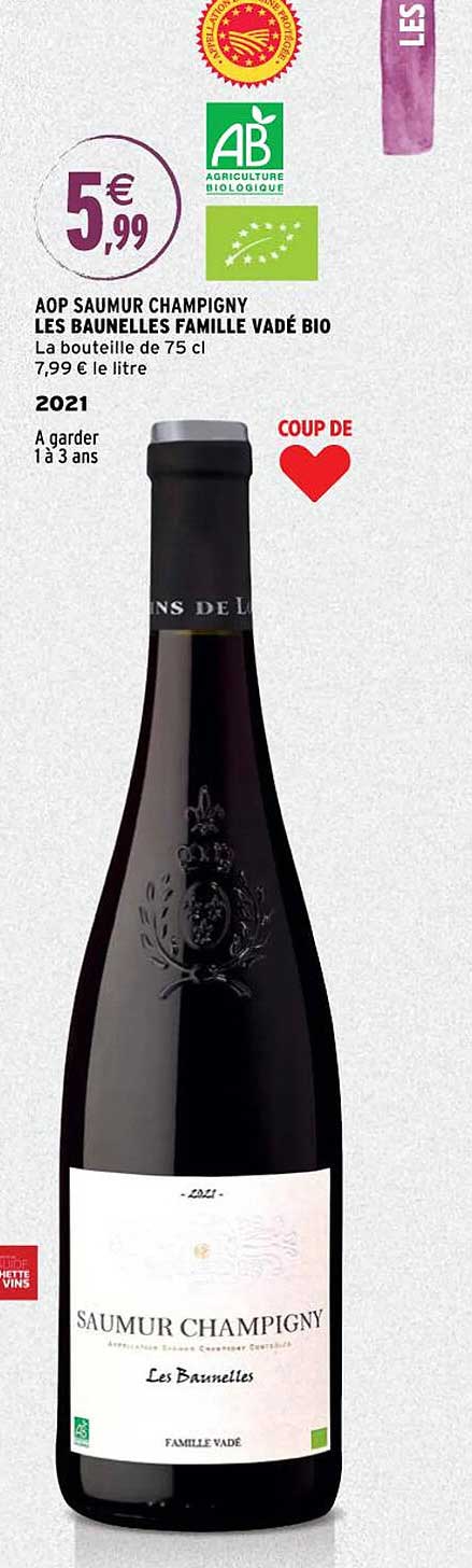 aop saumur champigny les baunelles famille vadé bio 2021