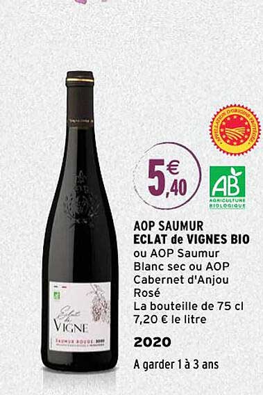 aop saumur éclat de vignes bio 2020
