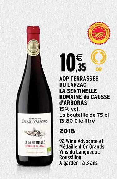 aop terrasses du larzac la sentinelle domaine du causse d'arboras 2018