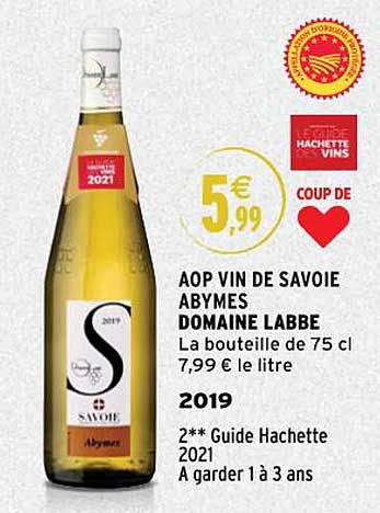 aop vin de savoie abymes domaine labbe 2019