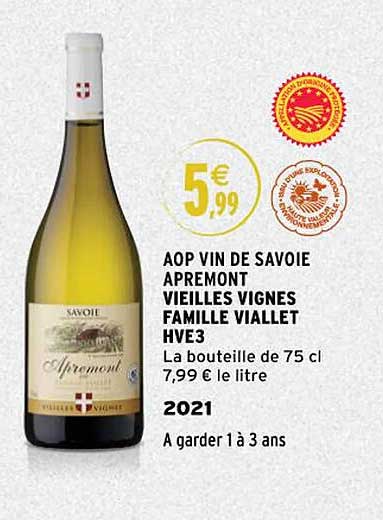 aop vin de savoie apremont vieilles vignes famille viallet hve3 2021