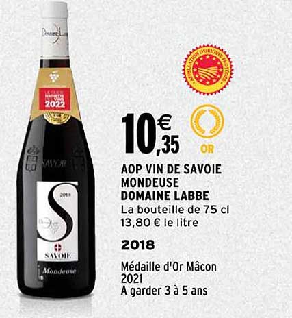 aop vin de savoie mondeuse domaine labbe 2018