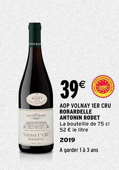 aop volnay 1er cru robardelle antonin rodet 2019