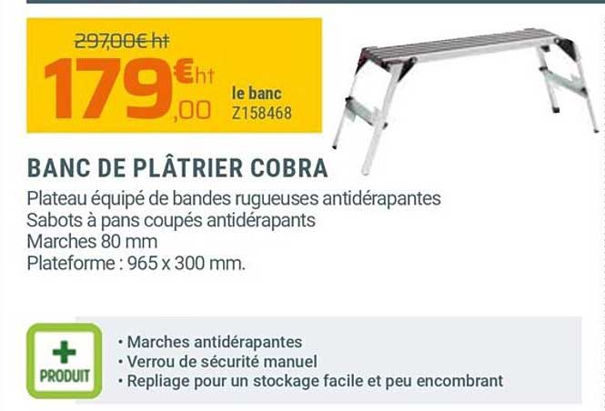 Banc De Plâtrier Cobra