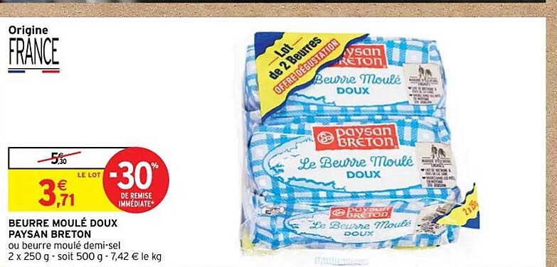 beurre moulé doux paysan breton