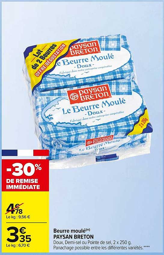 beurre moulé paysan breton