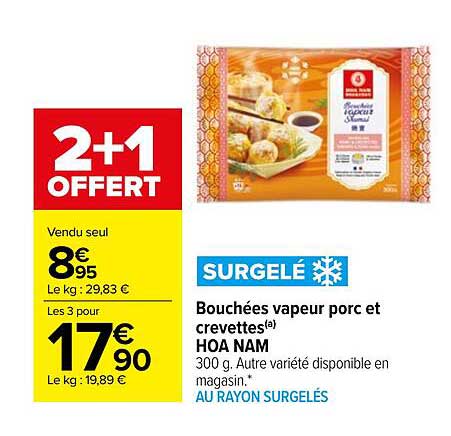 bouchées vapeur porc et crevettes hoa nam