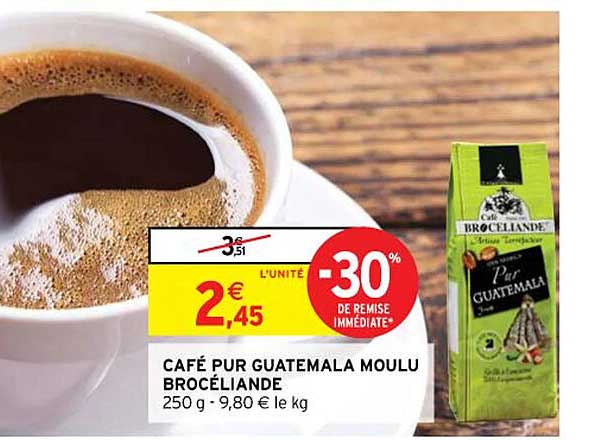 café pur guatemala moulu brocéliande