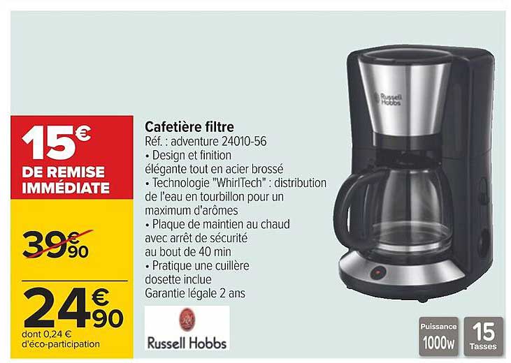 cafetière filtre russell hobbs