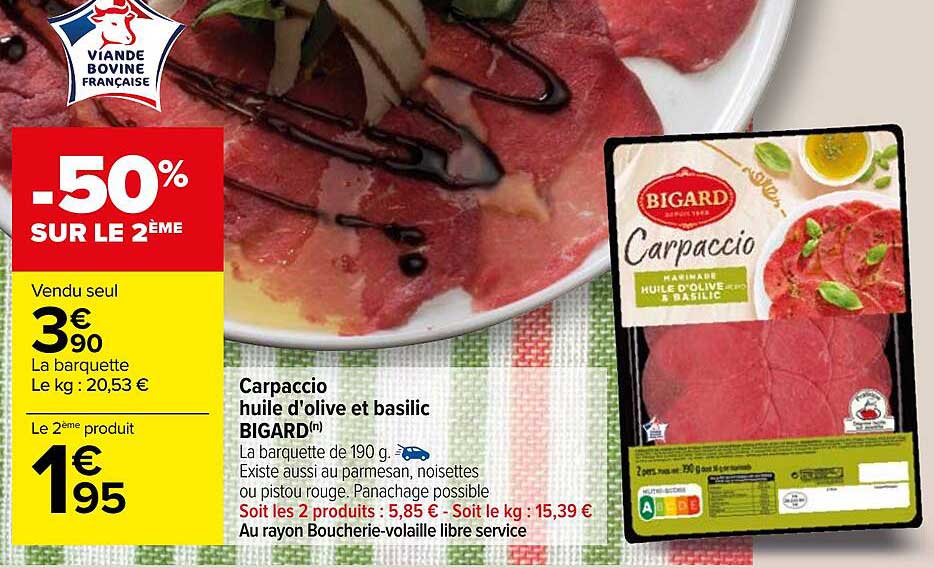 Carpaccio Huile D'olive Et Basilic Bigard