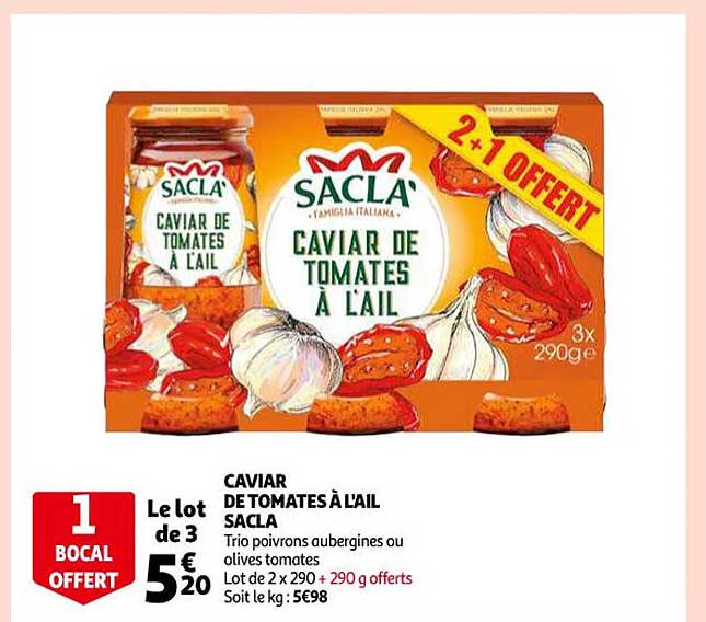 caviar de tomates à l'ail sacla