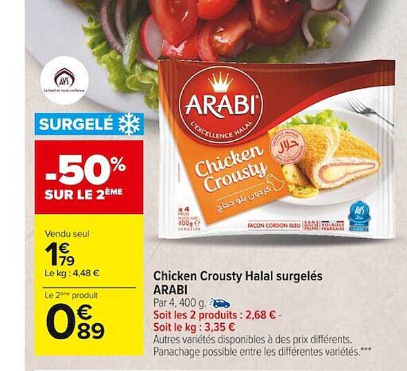 chicken crousty halal surgelés arabi