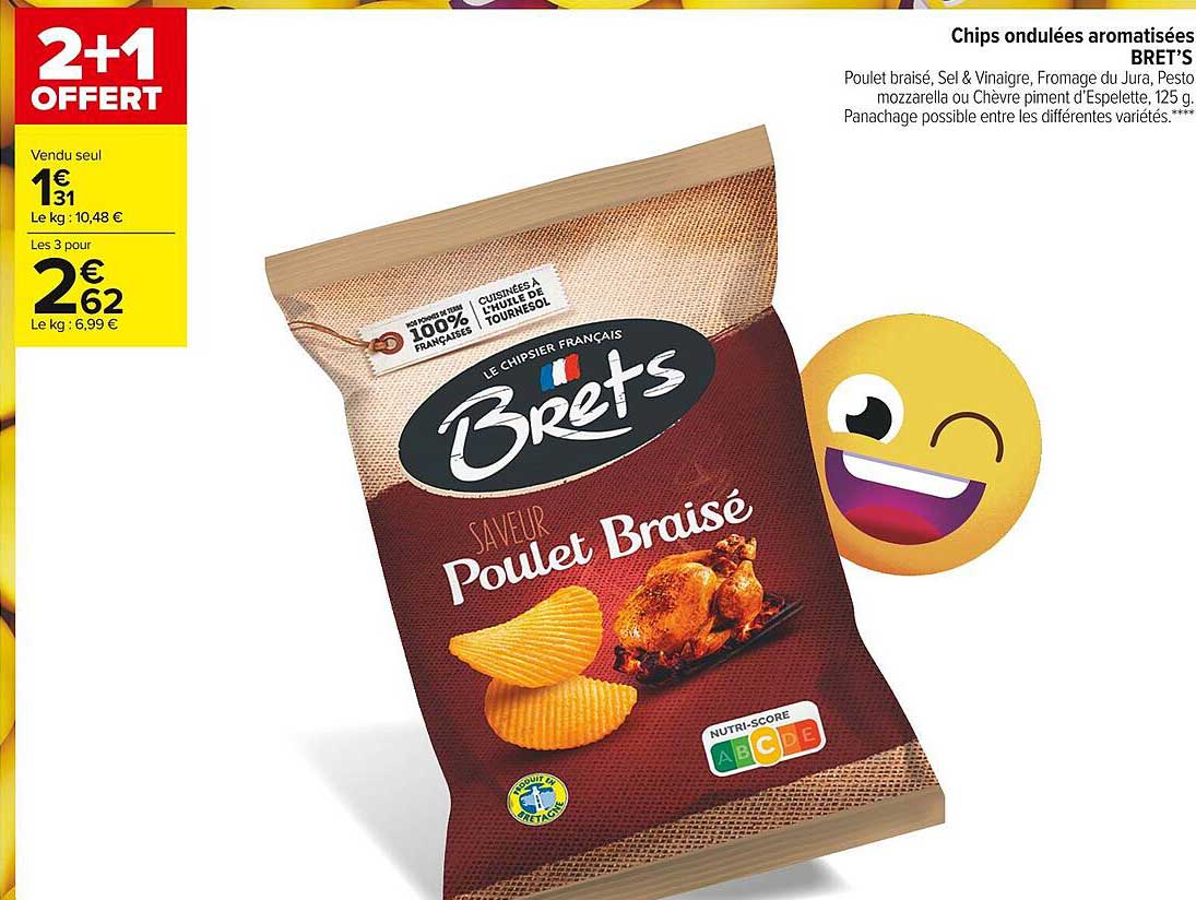 chips ondulées aromatisées bret's