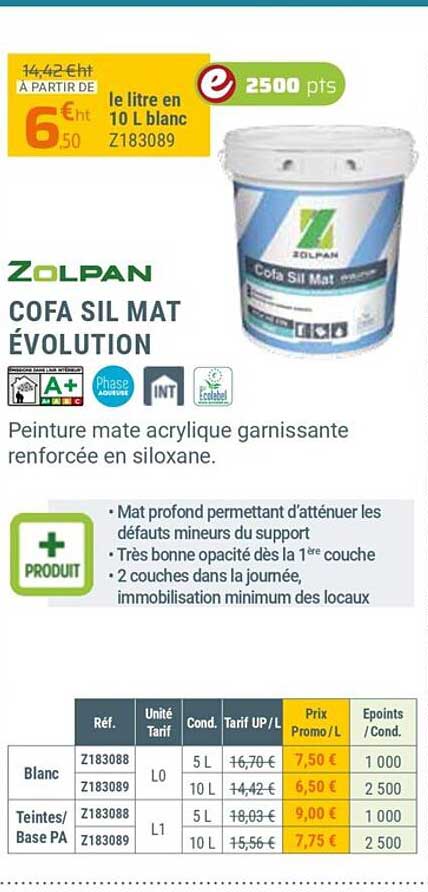 cofa sil mat évolution zolpan