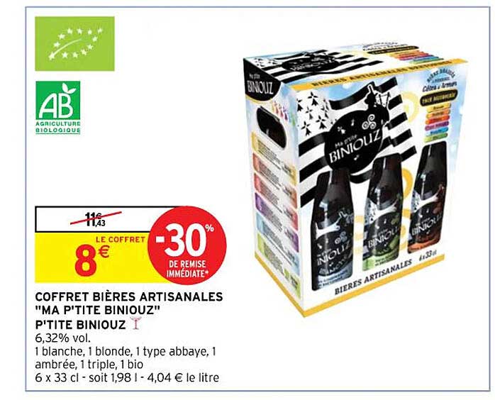 coffret bières artisanales "ma p'tite biniouz" p'tite biniouz