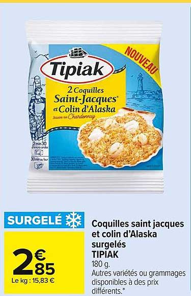 Coquilles Saint Jacques Et Colin D'alaska Surgelés Tipiak