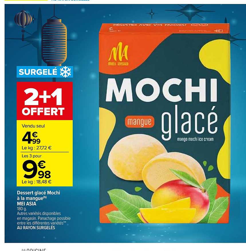 dessert glacé mochi à la mangue mei asia