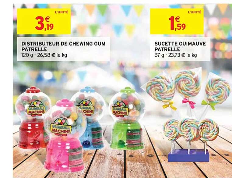 Distributeur De Chewing Gum Patrelle, Sucette Guimauve Patrelle