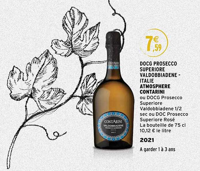 docg prosecco supériore valdobbiadene - italie atmosphère contarini 2021