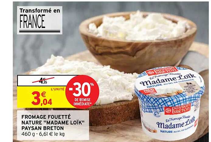 fromage fouetté nature "madame loïk" paysan breton