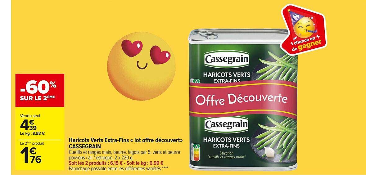 haricots verts extra-fins «lot offre découvert» cassegrain