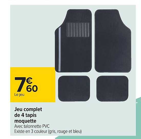 jeu complet de 4 tapis moquette