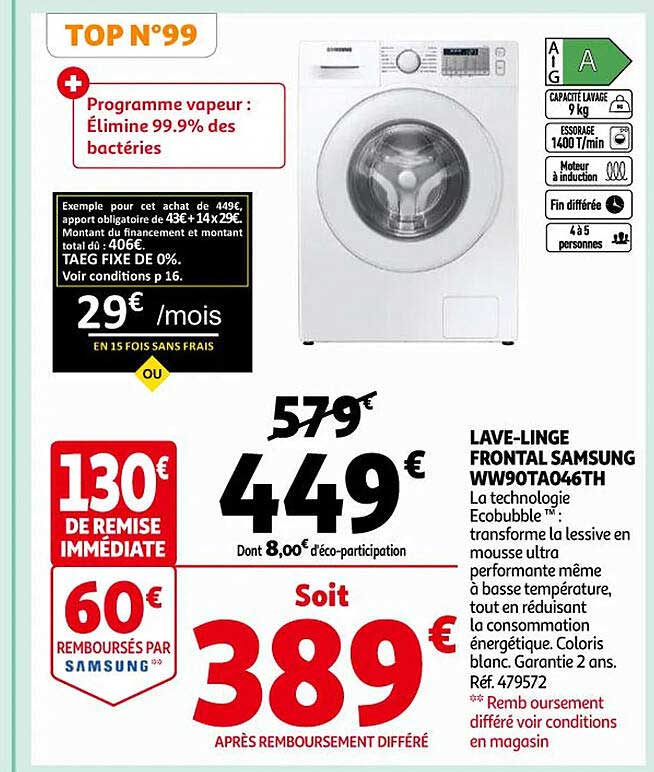 lave-linge frontal samsung