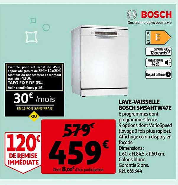 lave-vaisselle bosch sms4htw47e