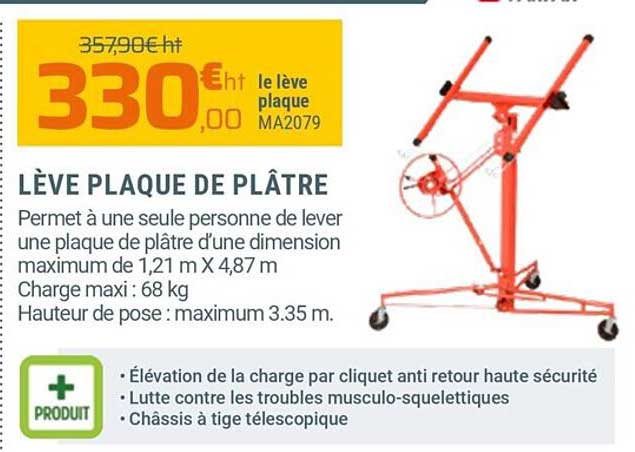 lève plaque de plâtre