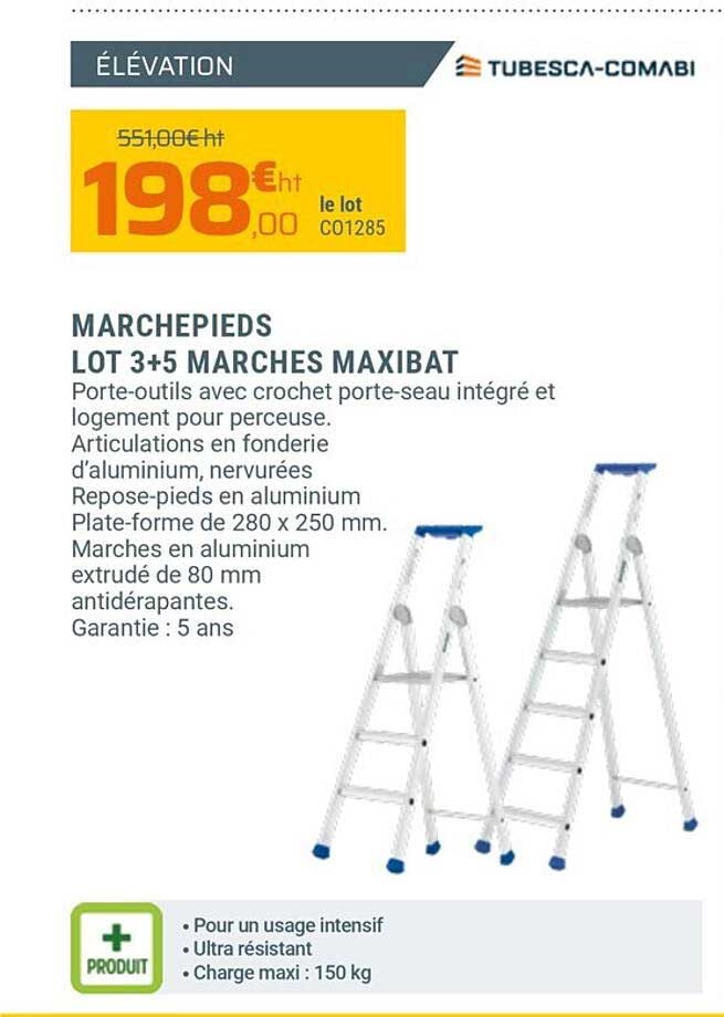 marchepieds lot 3+5 marches maxibat tubesca-comabi