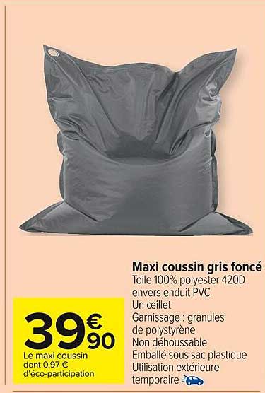 maxi coussin gris foncé
