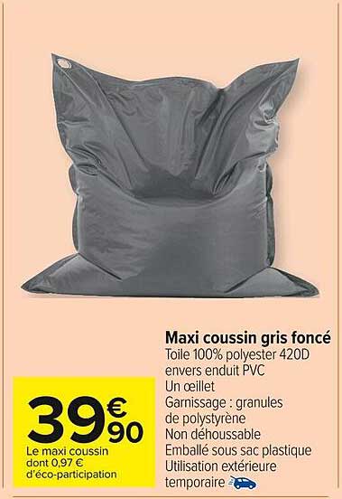 maxi coussin gris foncé