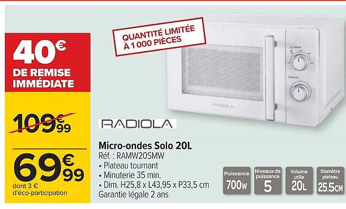 micro-ondes solo 20l radiola