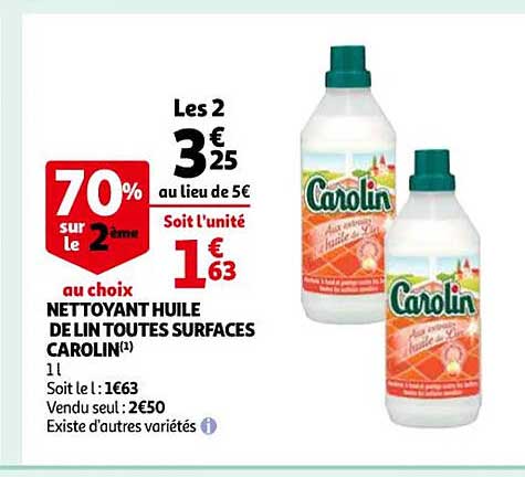 nettoyant huile de lin toutes surfaces carolin