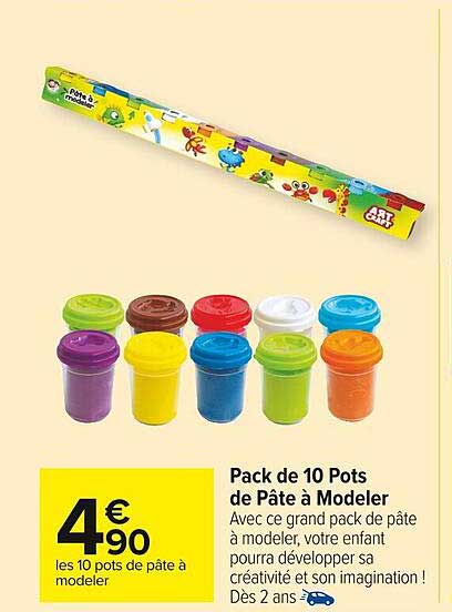 pack de 10 pots de pâte à modeler