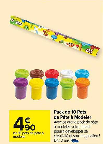 pack de 10 pots de pâtes à modeler