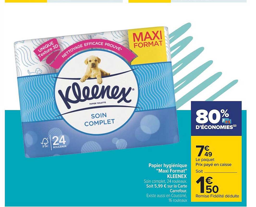 papier hygiénique "maxi format" kleenex