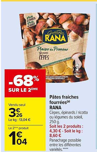 Pâtes Fraiches Fourrées Rana