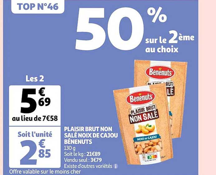 plaisir brut non salé noix de cajou bénenuts