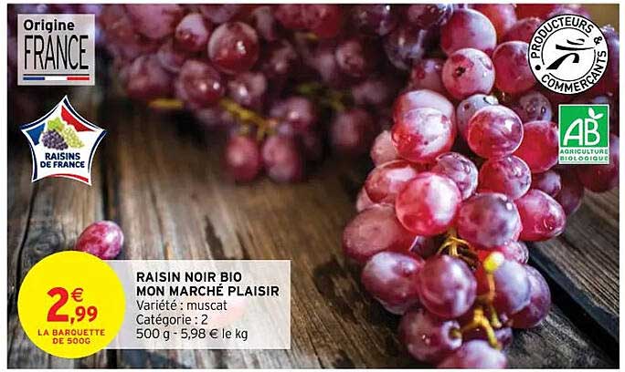 raisin noir bio mon marché plaisir