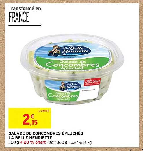 salade de concombres épluchés la belle henriette