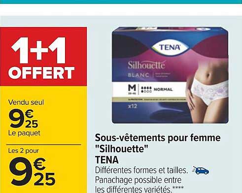 sous-vêtements pour femme "silhouette" tena