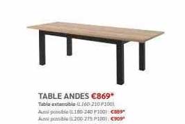 table andes