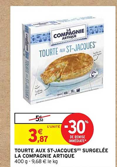 tourte aux st-jacques surgelée la compagnie artique
