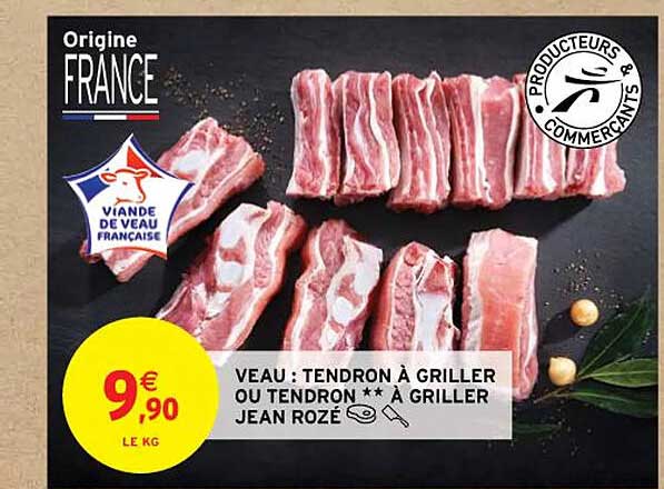 veau : tendron à griller ou tendron** à griller jean rozé
